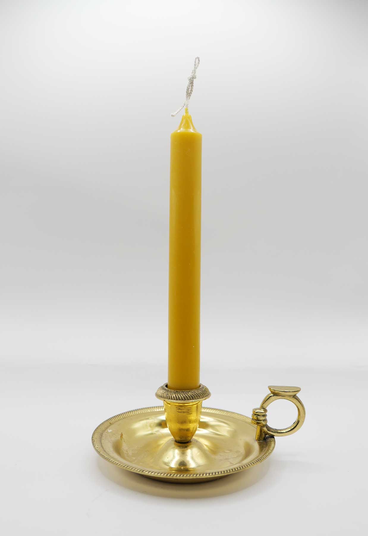 Taper candle_ bees wax natural 2pc set