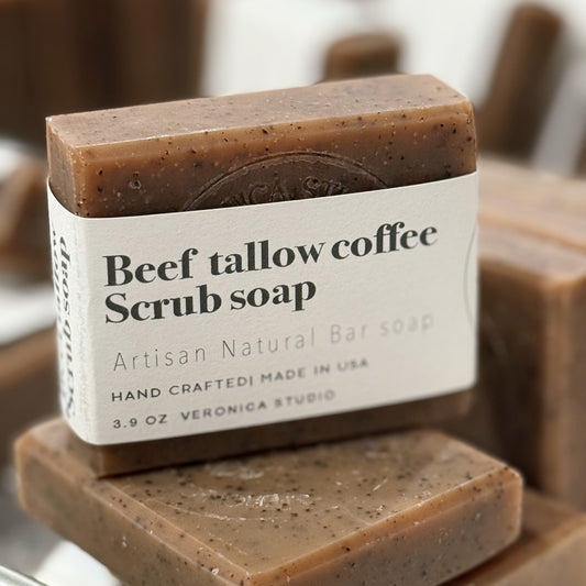 Beef tallow coffee scrub soap