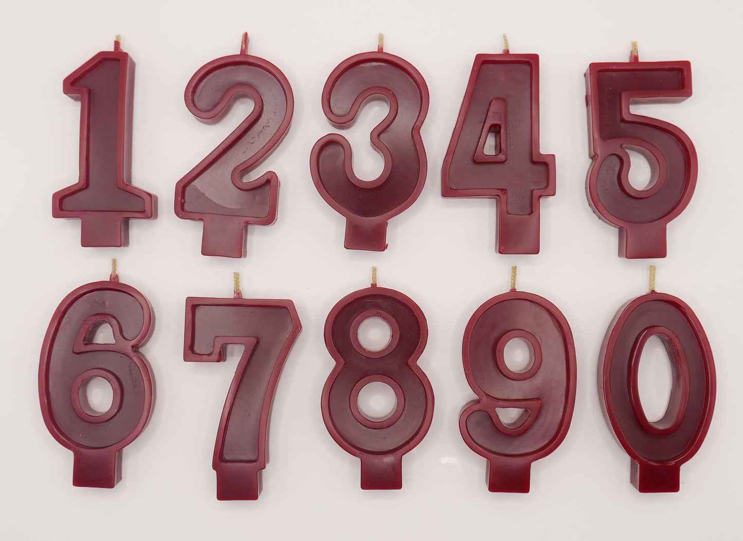 RED Colored Bees wax birthday number candle