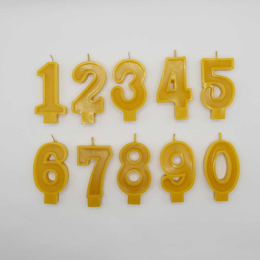 Bees wax birthday number candle