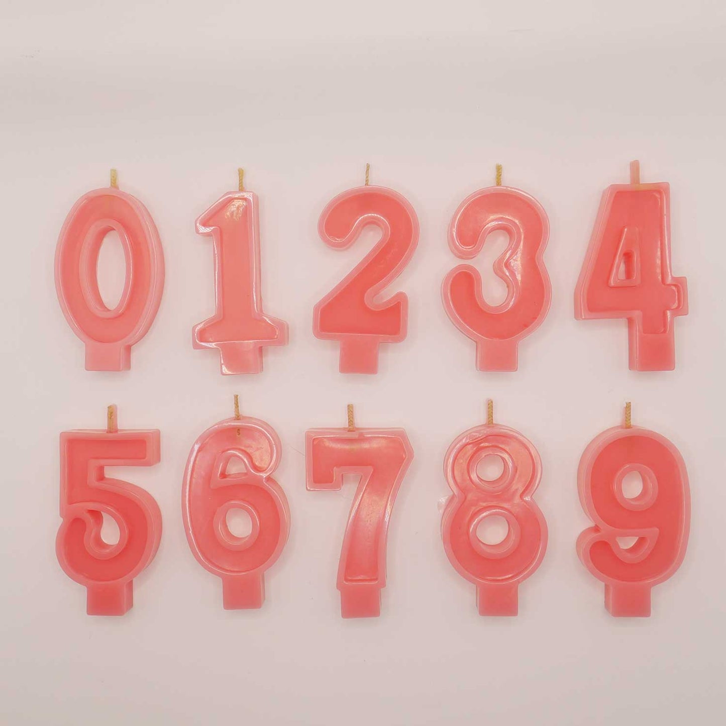 Pink Bees wax birthday number candle