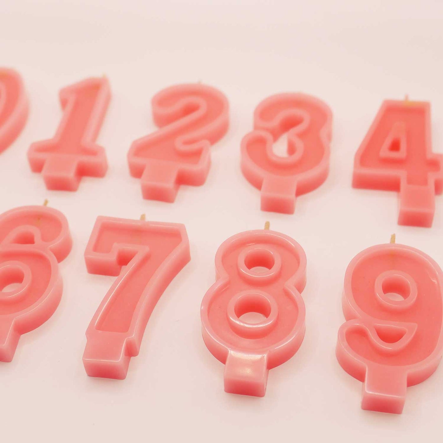 Pink Bees wax birthday number candle