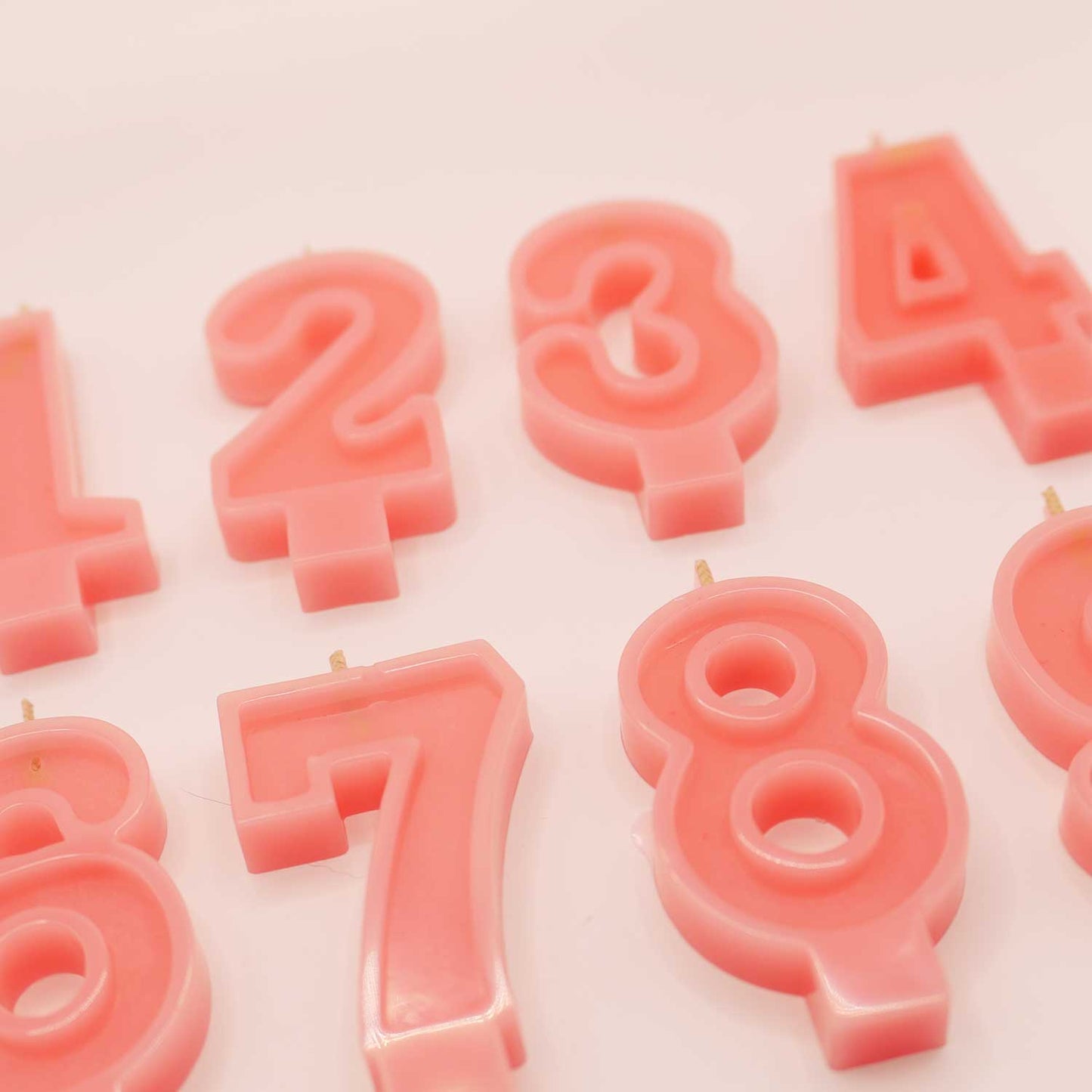 Pink Bees wax birthday number candle
