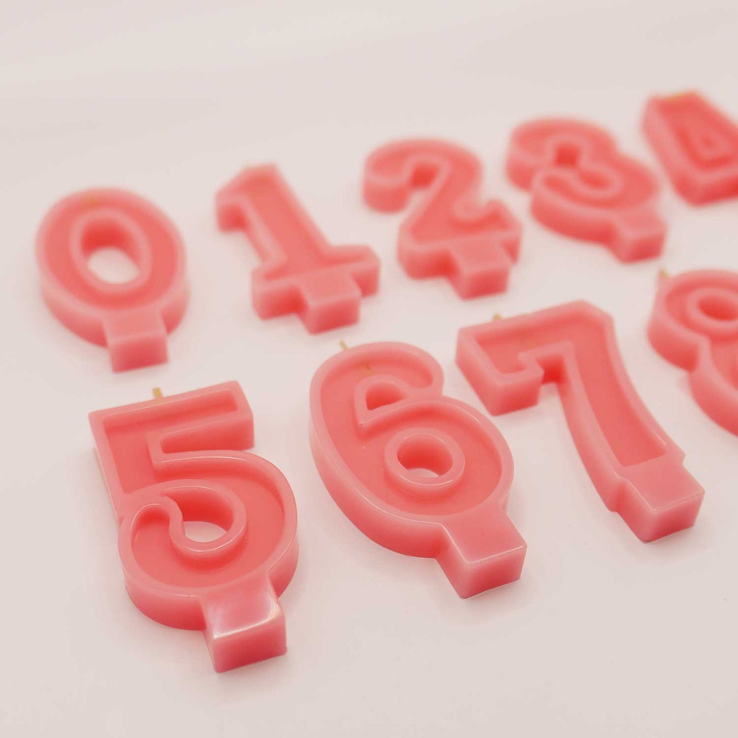Pink Bees wax birthday number candle