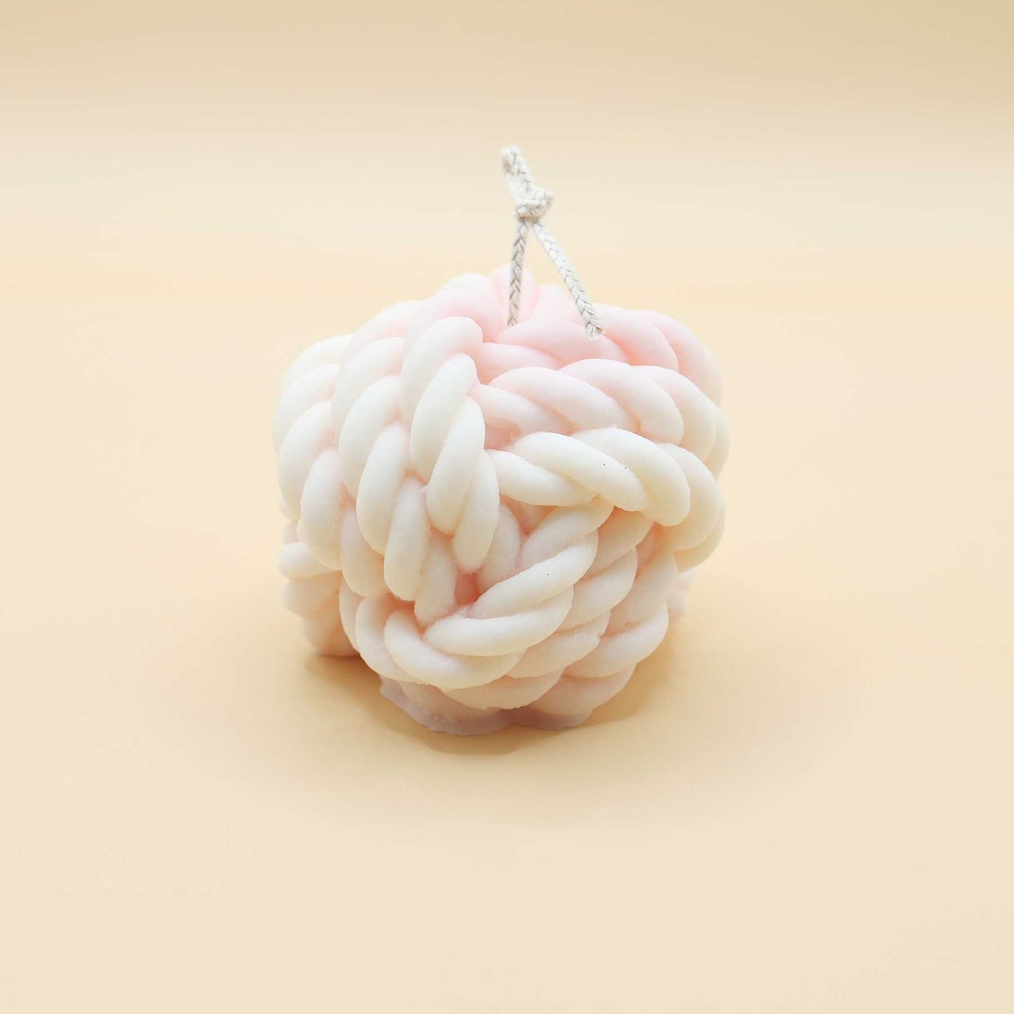 Scented Wool Candle baby pink & Ivory Mix