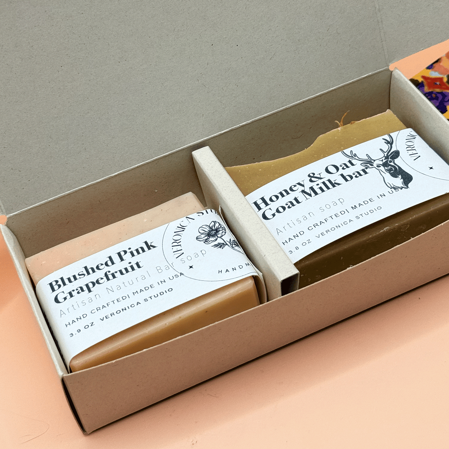 Goat milk & blushed pink(butterfly pea) soap set (B)