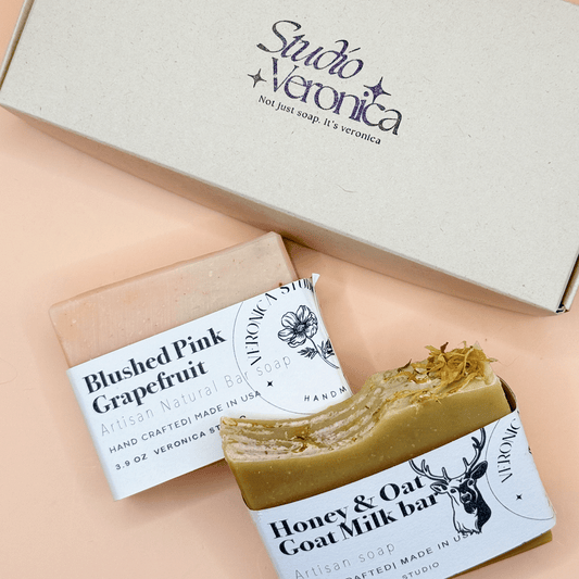 Goat milk & blushed pink(butterfly pea) soap set (B)