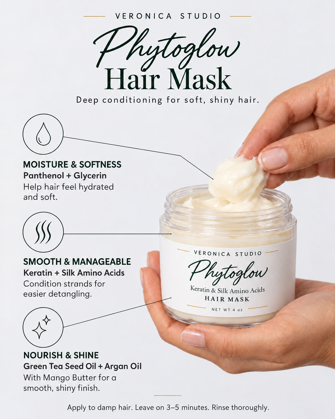 Phytoglow Deep Conditioning Hair Mask with Keratin & Silk Amino Acids