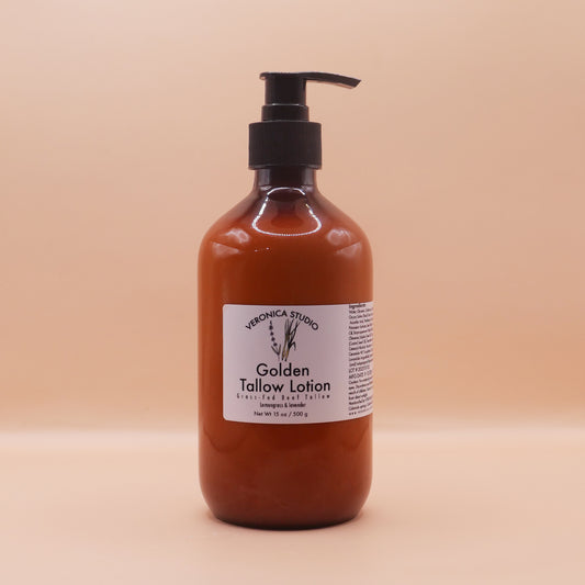 Golden beef tallow lotion