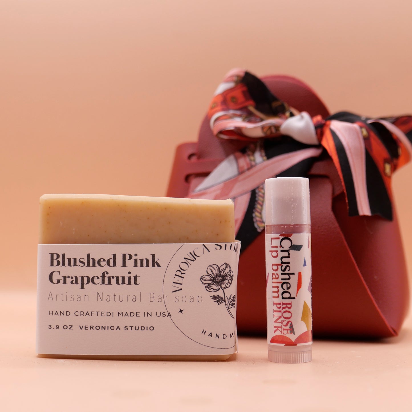 Blushed pink soap & Lip balm gift set