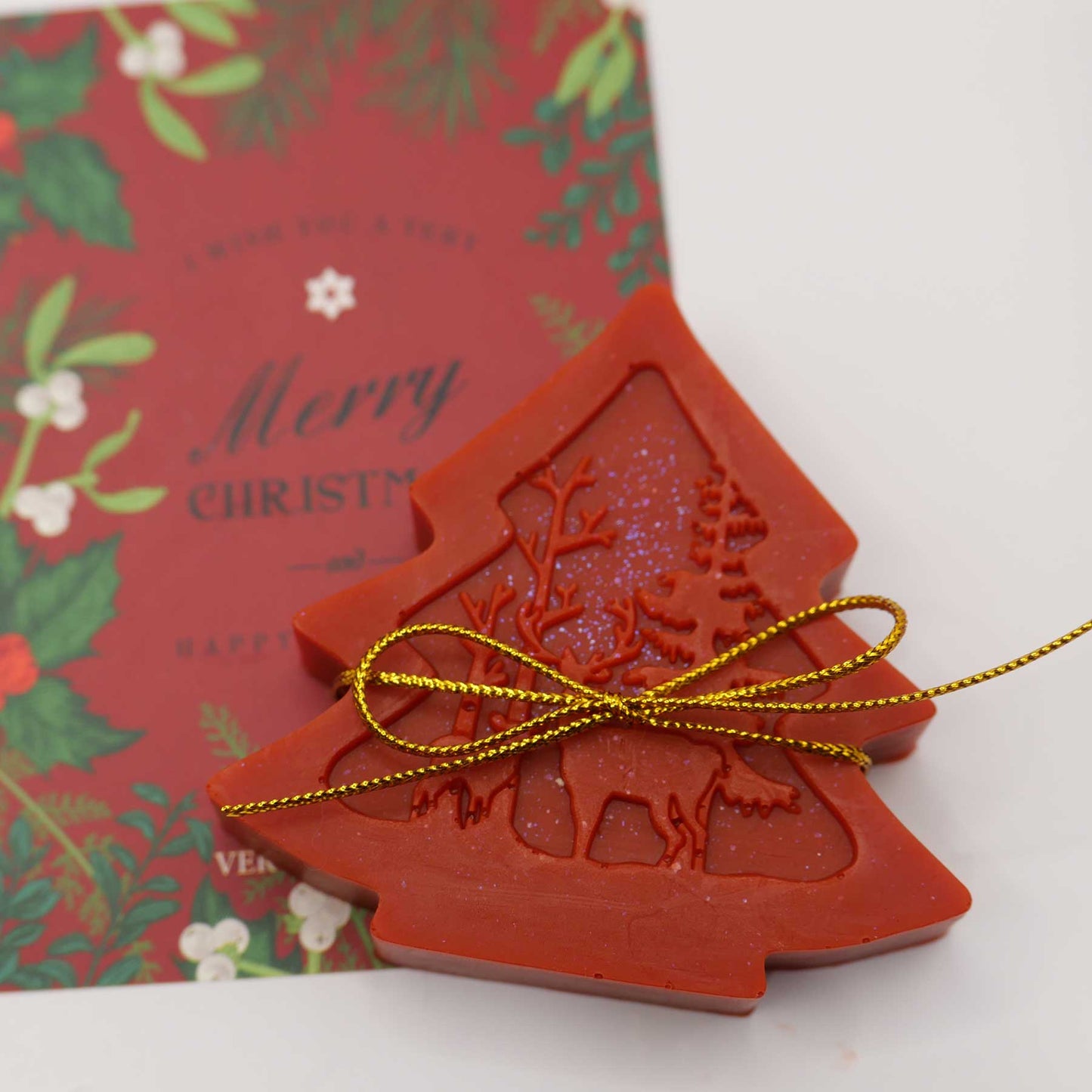 Christmas tree soap RED gift set