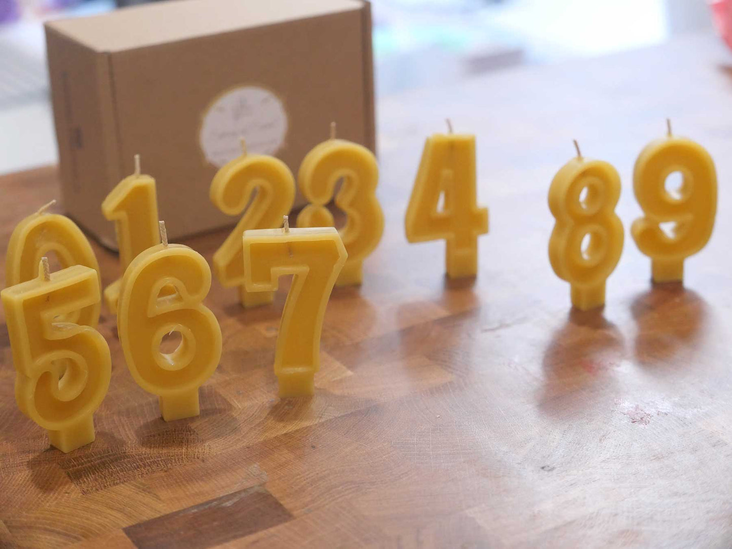 Bees wax birthday number candle
