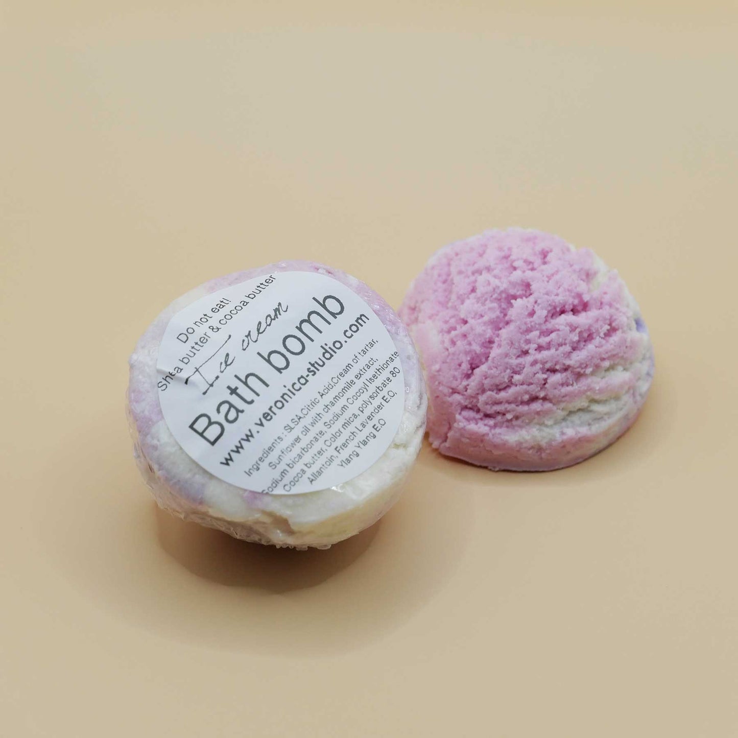 <1+1> Ice cream Bath bomb_Purple pink French Lavender